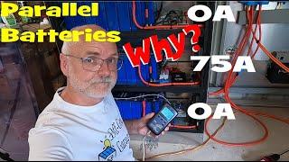 Parallel batteries: one bank keeps charging when all the others are already full. But why???