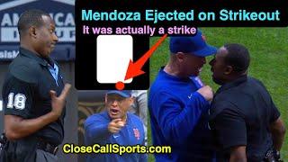 E184 - Carlos Mendoza Ejected Arguing the One Strike Call Ramon De Jesus Got Right in Alvarez's AB