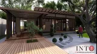 Desain Rumah tropis dengan kolam / Tropical House design with Pond