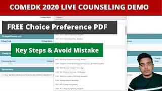 COMEDK Counseling Live Demo & Choice filling Pdf | Key steps to follow and Avoid all mistake