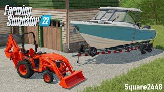 Building Gravel Pad For NEW Boat! | FS22 Landscaping