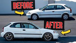 Transforming Civic EK hatchback in 10 minutes for under 3k!