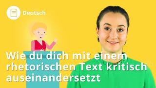 Auseinandersetzung mit rhetorischen Texten: darauf kommt es an! – Deutsch | Duden Learnattack