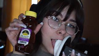 Honey Ear Licking ASMR with no talking 3dio