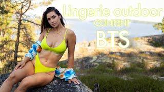 Neon Lingerie Outdoor BTS Video #lingerie #model #top