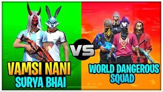 Vamsi Nani And Surya bhai Vs World Dangerous Squad 2 vs 4 Vamsi Nani Gaming Garena Free Fire Telugu