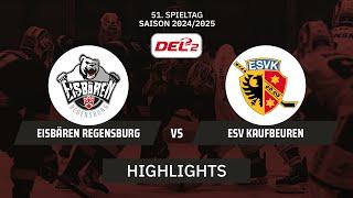 DEL2: Eisbären Regensburg vs. ESV Kaufbeuren I Highlights - 51. Spieltag | SDTV Eishockey