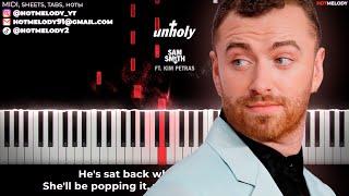 Sam Smith Unholy karaoke piano instrumental cover