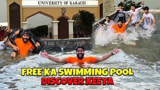 KARACHI UNIVERSITY MAI FREE KA SWIMMING POOL DISCOVER KAR LIYA | SYED FAHAD | THE FUN FIN |