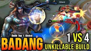 1 VS 4 Almost got MANIAC!! Badang Unkillable Build - Build Top 1 Global Badang ~ MLBB