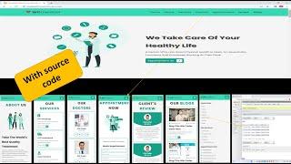Complete Responsive Hospital Website Using HTML-CSS-JS-php mysql | Step By Step | FREE source code.