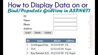 ASP.NET and SQL Server- How to Display Data on or Bind/Populate GridView?