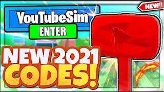 (2021) YOUTUBE SIMULATOR CODES *FREE BOOSTS* ALL NEW OP ROBLOX YOUTUBE SIMULATOR CODES!