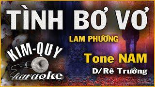 KARAOKE TÌNH BƠ VƠ - Tone NAM ( D/Rê Trưởng )