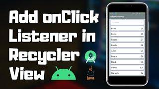 Add OnClick Listener To RecyclerView | Android RecyclerView Tutorial
