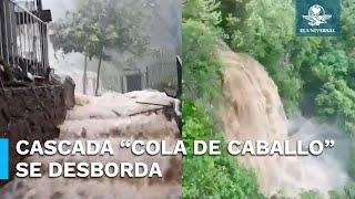 Se desborda cascada Cola de Caballo tras paso de “Alberto”