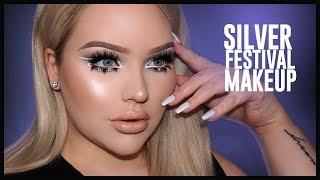 SILVER Glittery & Glowy FESTIVAL Makeup Tutorial