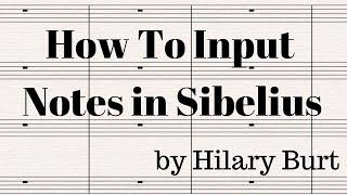 How To Input Notes In Sibelius.