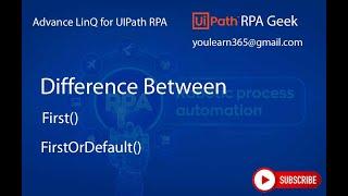 rpa uipath first and firstOrDefault method