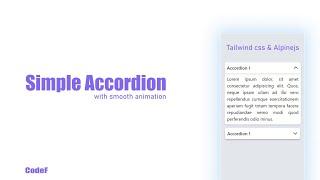 Simple Accordion with smooth animation using Tailwind css & Alpine js | CodeF