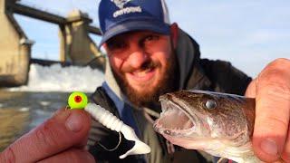 Fall sauger fishing below the dam, Ohio river