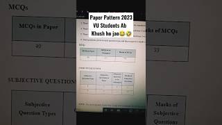 #VU Students Ab Khush ho jao | Paper Pattern Changed  | #shorts #myfirstvlog  #vulearning #short