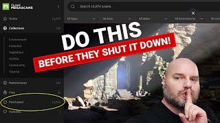 Add All Quixel Megascans Assets to Your Account in 5 minutes (Before it's no longer free)