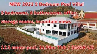 New for 2023: 5 bed pool villa between Hua Hin & Pranburi with AMAZING long views! 12.99m Baht/$385k