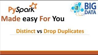 Drop duplicates vs distinct|Pyspark distinct and dropduplicates | Pyspark Tutorial | Pyspark Course