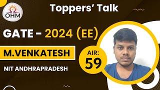 Venkatesh | AIR 59(EE) | Interaction with GATE Toppers | OHM Institute | GATE 2024