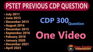 CDP All Previous Year Question Paper in One video | Pstet Paper 2 | Child Development and Pedagogy