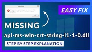 api-ms-win-crt-string-l1-1-0.dll Missing Error | How to Fix | 2 Fixes | 2021