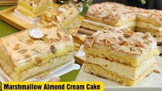 ️This will be your favourite dessert  from now on️|  | Marshmallow Almond Cream Cake |Bake N Roll