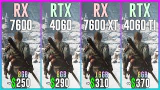 RX 7600 vs RTX 4060 vs RX 7600 XT vs RTX 4060 TI - Tested in 25 Games