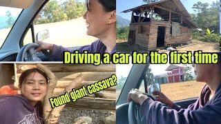 Village girl driving a car for the first time ||Village lifestyle vlog