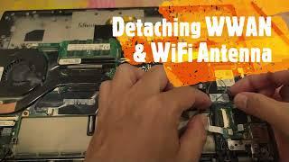 Lenovo Thinkpad T460s T470s: Detaching WWAN & WiFi Antenna