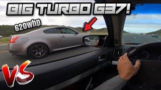 I RACED A SLEEPER BIG TURBO G37! | Single Turbo G37 vs Single Turbo G37!