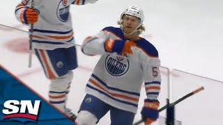 Oilers' James Hamblin Snaps One Top Corner For His First NHL Goal