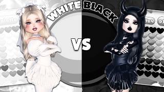 ONLY WHITE OUTFITS vs ONLY BLACK OUTFITS - Dress To Impress Challenge