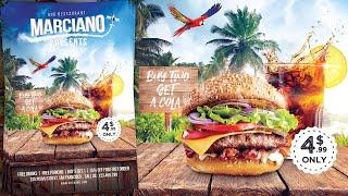 Burger Restaurant Advertising Poster/Flyer Design - Photoshop Tutorial