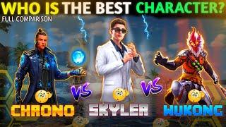 chrono vs skyler vs wukong - who is the best character in free fire - best character in free fire 