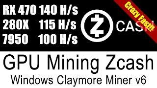 Crazy Fast Zcash Miner V6 For Windows (Tested on rx470 280x 7950)