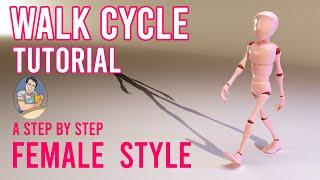 Maya Walk Cycle Tutorial - Female Character Animation Tutorial | Step by step animation process