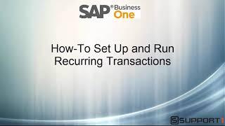 How-To Set Up and Run Recurring Transactions