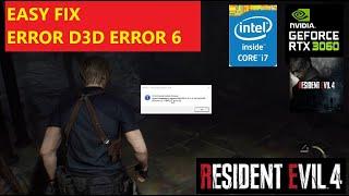 FIX RESIDENT EVIL 4 REMAKE FATAL D3D ERROR: Easy Tutorial | RE4 Remake Fatal D3D Error 2023