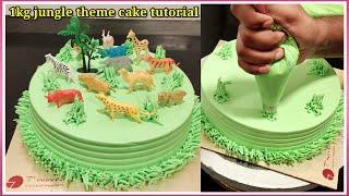 jungle theme cake design | animals cake design | jungle theme birthday cake | 1kg cake design