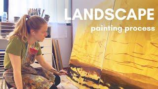 How I paint large landscapes | California landscape painting process