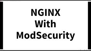 NGINX ModSecurity WAF