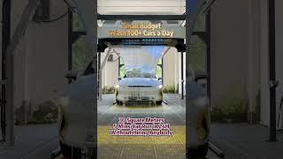 Touchless car wash with background control of speed and cleaning steps