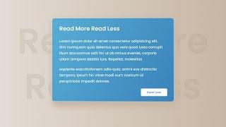 How To Create Read More/Read Less Button Using HTML CSS & Javascript